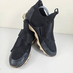 Sorel Kinetic Sneak Womens 8.5 Black Scalloped Sole High Top Sneakers Shoes